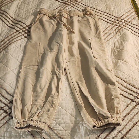 Listicle Pants - Listicle Cream Cargo Sweats/Joggers